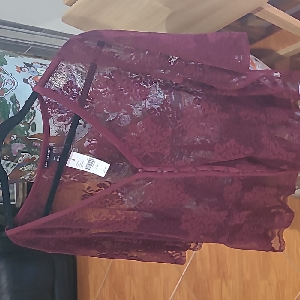 LANE BRYANT PLUS SIZE LACE SHIRT